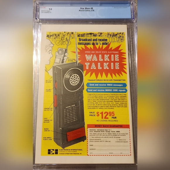 STAR WARS #8 CGC 9.0 Newstand 35 cents Vintage Marvel Comic! - Picture 4 of 4